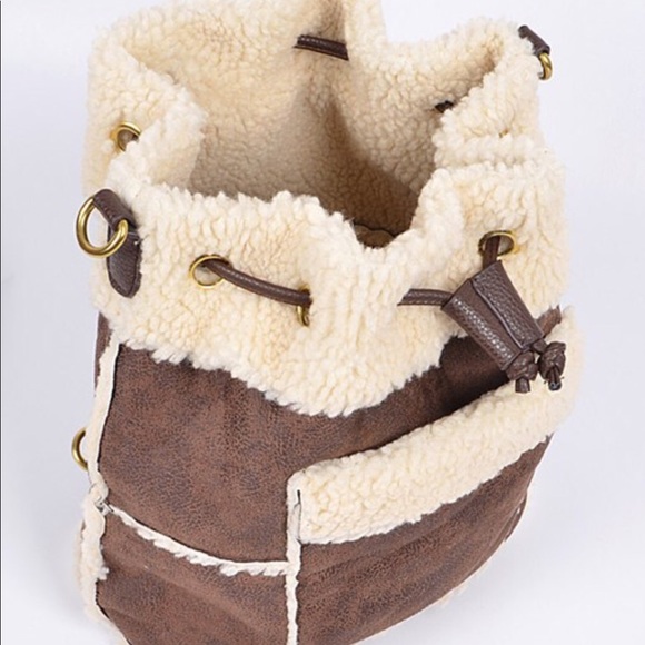 Faux leather and fur backpack NWT